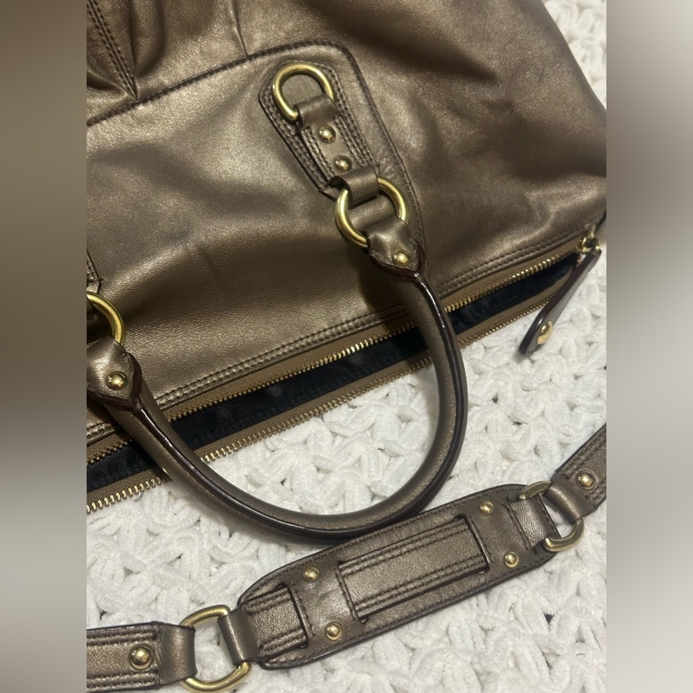 Coach Large leather Bronze Ashley convertible satchel - Picture 6 of 9